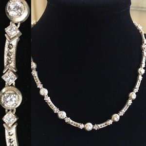 Sterling Silver Manmade Diamonds 16” Necklace